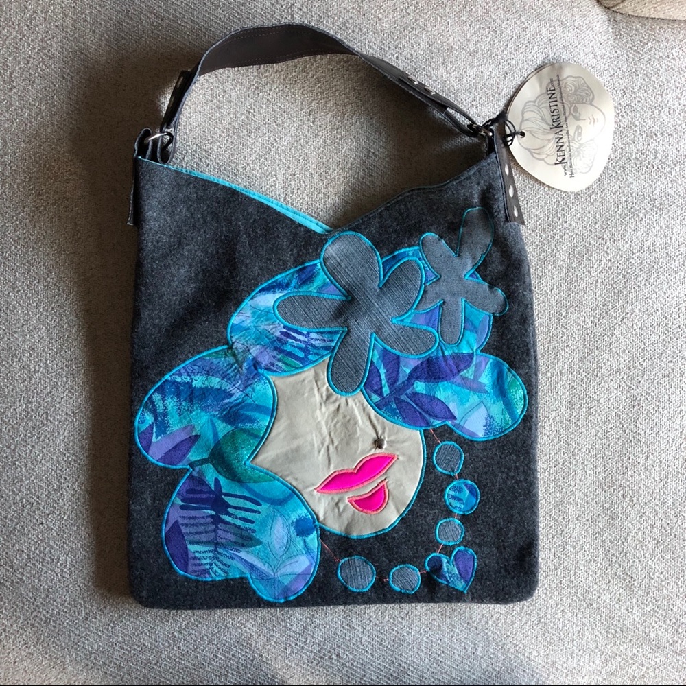 Women illustration graphic tote hobo bag